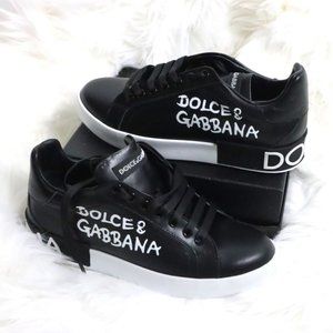 Dolce & Gabbana Portofino Blk Sneakers, EU 38/8 NWOT
